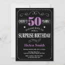 Search for purple white 50th birthday invitations Black and white
