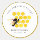 Search for vintage bee stickers Pure raw honey