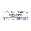 Search for blue white return address labels Flower