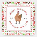 Recherche de poulet rouge autocollants Noël