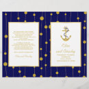 Search for gold foil wedding programs Navy blue