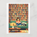Recherche de lecture de chat cartes postales Bibliothèque