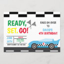 Search for black and white chequered flag invitations Race car