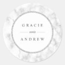 Search for silver and white wedding stickers Names