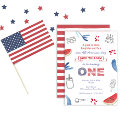 Search for all american party invitations Red white blue
