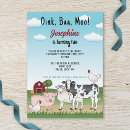 Search for cartoon farm animals invitations Barn
