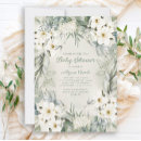 Search for white baby shower invitations Botanical