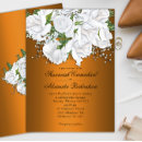 Search for orange rose wedding invitations Botanical