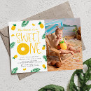 Search for pineapple 1st birthday invitations Tropical