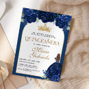 Search for navy blue gold quinceanera invitations Quinceañera