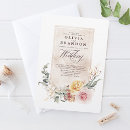 Search for tea stained wedding invitations Cream brown dry blossoms