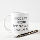 Search for new employee mugs Goodbye