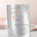 Search for trendy sweet 16 invitations Silver