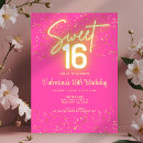 Search for glow sweet 16 invitations Hot pink