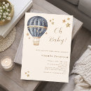 Search for blue hot air balloon invitations Up and away