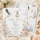 Search for vintage stork baby shower invitations Elegant