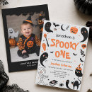 Search for the spooky one birthday invitations Baby boy