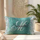 Search for aqua and silver pillows Elegant