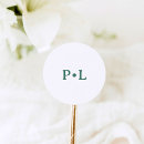 Search for green and white wedding stickers Simple