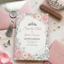 Search for bling quince invitations Princess tiara crown