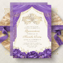 Search for purple masquerade birthday invitations Mis quince anos
