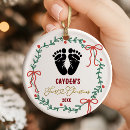 Search for baby footprint ornaments Baby first christmas