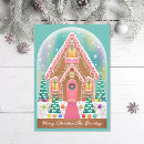 Search for gingerbread house christmas cards Pastel