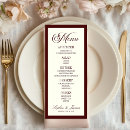 Search for burgundy menus Rehearsal dinner