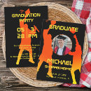 Search for black and orange graduation invitations College grad