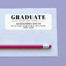 Search for black graduation return address labels Formal