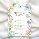 Search for butterfly garden birthday invitations Floral