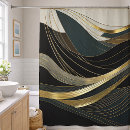 Search for gold black white shower curtains Abstract