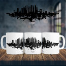 Search for black and white skyline mugs Silhouette