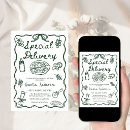 Search for whimsical baby shower invitations Italian food