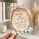 Search for wood slice save the dates Woodland