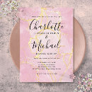Search for pink marble wedding invitations Agate