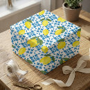 Search for blue tiles wrapping paper Lemon