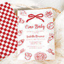 Search for pizza baby shower invitations Hand drawn