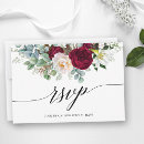 Search for winter rsvp cards Watercolor burgundy floral