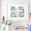 Recherche de hortensia bleu posters Aquarelle