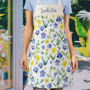 Search for blue wildflower aprons Elegant script font
