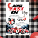 Search for red car birthday invitations Fast one birthday