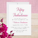 Search for pink and black 50th birthday invitations Fun modern script