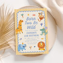 Search for safari animals 2nd birthday invitations Born two be wild