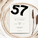 Search for 57th birthday invitations Black and white