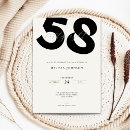 Search for 58th birthday invitations Black and white