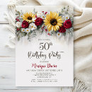 Search for sunflower 50th birthday invitations Elegant
