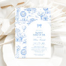 Search for blue safari baby shower invitations Chinoiserie