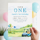 Search for hole in one birthday invitations Sports birthday party