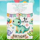 Search for dinosaur 1st birthday invitations Cute dinosaurs